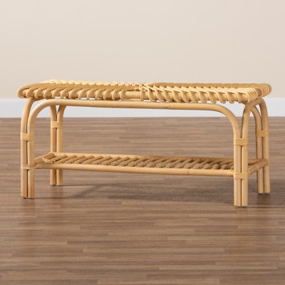 Bernarda Samella Rattan Bench by Bay Isle Home