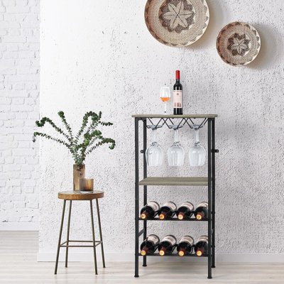 Fredricka 12 Bottle in Rustic Brown/Black by 17 Stories