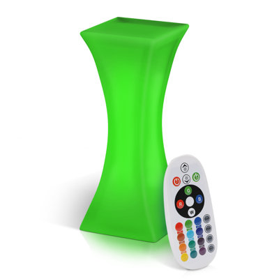 Hourglass Shape LED Lighted Bar Table, 16 Color Changing w/ Remote, Rechargeable Dimmable Pub Table by Orren Ellis