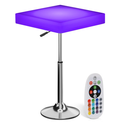 Inko Outdoor LED Light-up Bar Dining Party Pub Table Color Changing Adjustable Height by Orren Ellis
