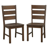 Solid Wood Ladder Back Side Chair in Brown by Millwood Pines