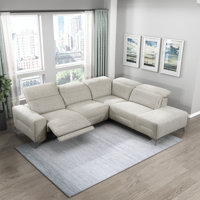 Odele Modern & Contemporary 2-Piece Chenille Power Reclining Sectional Sofa - with Power Headrest, Space-Saving Wall-Hugger Design, Adjustable Headres by Wrought Studio