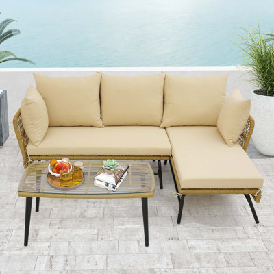 Lietz 3 - Person Seating Group with Cushions by George Oliver