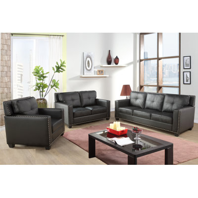 Trendyn 3 Piece Faux Leather Living Room Set by Latitude Run