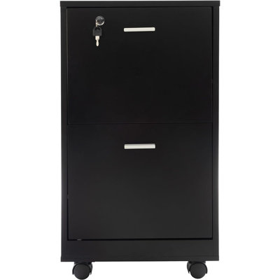 File Cabinet - 2 Drawer File Cabinet with Lock and Drawer Storage - Rolling Filing Cabinet for Under the Desk, Home, or Office by Ebern Designs
