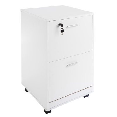 File Cabinet - 2 Drawer File Cabinet with Lock and Drawer Storage - Rolling Filing Cabinet for Under the Desk, Home, or Office by Ebern Designs