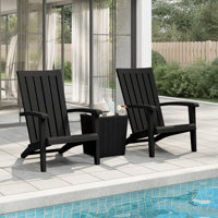 Patio Adirondack Chairs Black Polypropylene by Rosecliff Heights