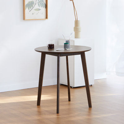 George Oliver Small Round Solid Wood Dining Table by George Oliver