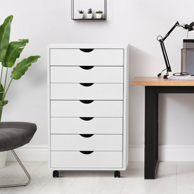 Ayani 18.8"W 7-Drawer Mobile Makeup Storage File Cabinet by Ebern Designs
