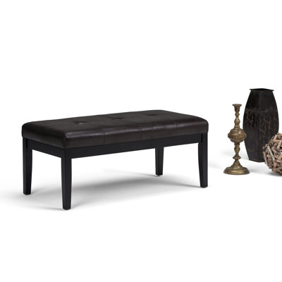Lacey 41"W Tufted Ottoman Bench with Solid Wood Frame by Simpli Home