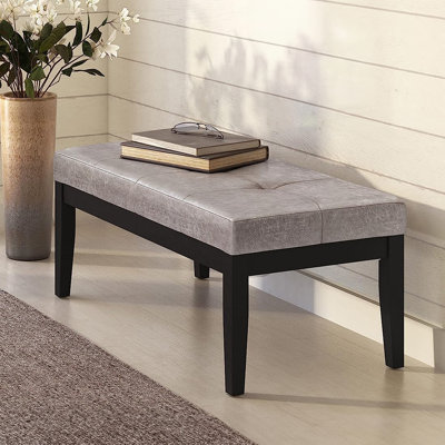 Lacey 41"W Tufted Ottoman Bench with Solid Wood Frame by Simpli Home
