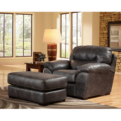 Adreena Faux Leather Club Chair with Ottoman by Wildon Home