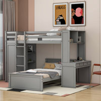 Rachele Loft Bed with a Stand-alone bed, Shelves,Desk,and Wardrobe by Harriet Bee