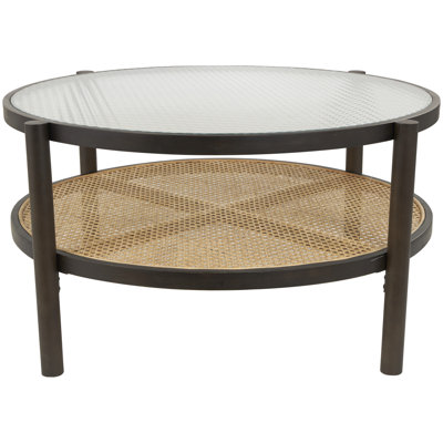 Chassidy Rattan Coffee Table with Pressed Tempered Glass Top by Bay Isle Home