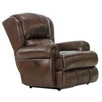 Woodville Top Grain Italian Leather Match Recliner with Pocketed Coil Seating by Red Barrel Studio