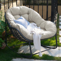 Keylli Indoor/Outdoor Rocking Chair Rattan Rocker Chairs With Upholstery by Latitude Run