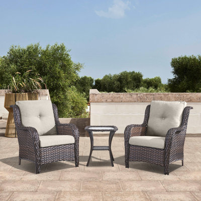 Schutt Polyethylene (PE) Wicker 2 - Person Seating Group with Cushions by Red Barrel Studio