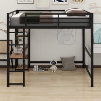 Mandy Full Size Metal Loft Bed with Built-in Desk by Mason & Marbles