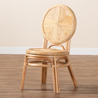 Bridon King Louis Back Rattan Side Chair in Natural Brown by Bay Isle Home