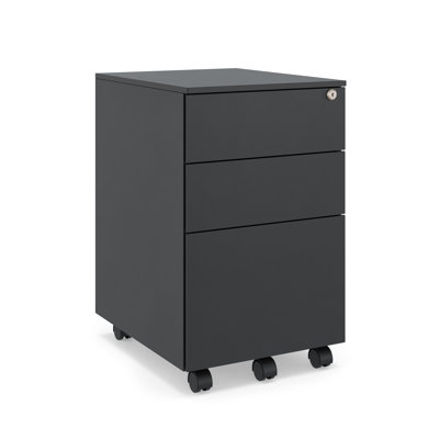 Ceha 3-Drawer Mobile File Cabinet with Lock by Latitude Run