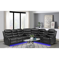 Bracyn 3 - Piece USB Vegan Leather Reclining Sectional with Sound System by Brayden Studio