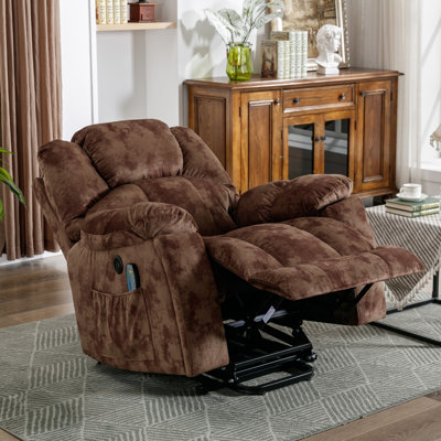 40.6" W Oversize Big Man Power Lift Assist Recliner Chair With Massage & Heating & Dual Cupholders & USB by Red Barrel Studio