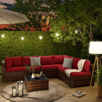 Wicker Rattan 2 Piece Sectional Seating Group with Cushions by Latitude Run