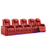 140" Wide Genuine Leather Home Theater Theater Loveseat with Cup Holder by Orren Ellis