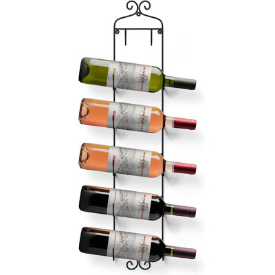 Khalen Wall Mounted Wine Bottle Rack in Black by Winston Porter