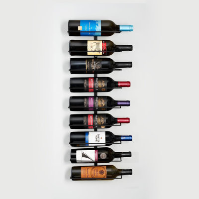 Sorbus 9-Bottle Wine Rack Wall Mounted in Black