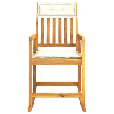 Rocking Chair with Cushions Solid Wood Acacia by Red Barrel Studio