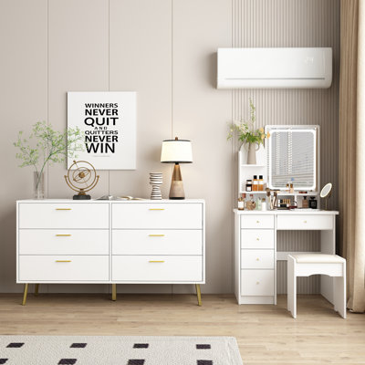 Meixi Upholstered 2 Piece Configurable Dresser Set by Mercer41