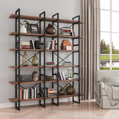 85" H x 71" W Iron Etagere Bookcase