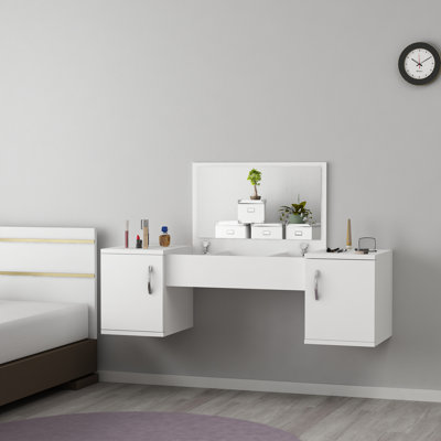 Carneatly Make up Table with Mirror by East Urban Home
