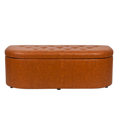Khyrin Faux Leather Flip Top Storage Bench by Latitude Run
