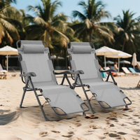 Nundley Outdoor Zero Gravity Folding Lounge Chair, 95-180 Degree Adjustable Recliner Sleeping Bed by Arlmont & Co.