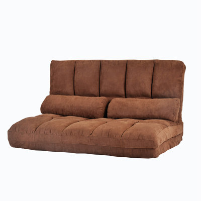 Double Chaise Lounge Sofa Floor Sofa Game Sofa Lazy Sofa Game Floor Couch and Sofa with 2 Pillows by Latitude Run