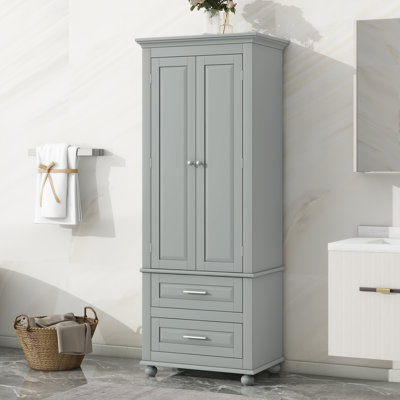 Accent Cabinet, Tall Storage Cabinet with Two Drawers by Red Barrel Studio