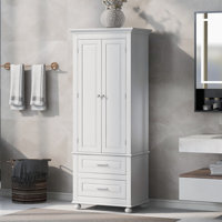 Accent Cabinet, Tall Storage Cabinet with Two Drawers by Red Barrel Studio