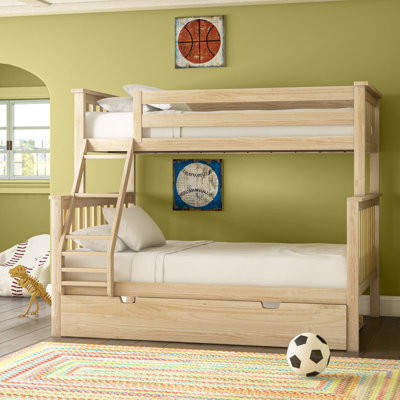 Solid Wood Bunk Bed with Trundle Bed by Max & Lily