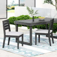 Arlynes Acacia Patio Dining Side Chair with Cushion by Lark Manor