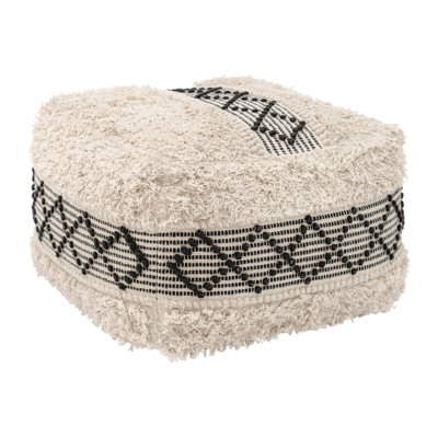 23.6" Wide Square Pouf Ottoman by Zuo Hospitality