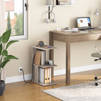 Nikaila 24.4" Tall Narrow End Table with Charging Station and Light by Ebern Designs
