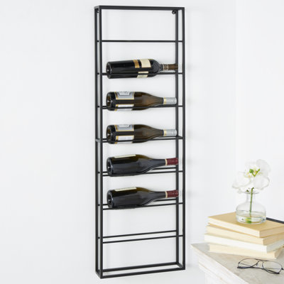 Kaya 8 Bottle Wall Mounted Wine Bottle Rack in Black by 17 Stories