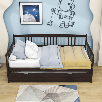 Jaye Wooden Daybed with Twin Size Trundle by Red Barrel Studio