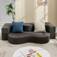 Kuebler Vegan Leather Convertible Sofa (Pillow Not Included) by Latitude Run