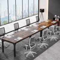Tellaro 13FT Conference Table, Meeting Tables with Engineered Wood and Metal Legs by Inbox Zero