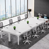Tellaro 13FT Conference Table, Meeting Tables with Engineered Wood and Metal Legs by Inbox Zero