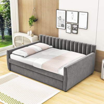 Margos Full Size Upholstered Daybed with Twin Size Trundle by Latitude Run