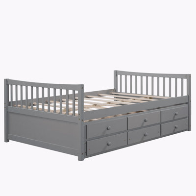 Ajavian Three Drawers Wooden Daybed with Trundle by Wildon Home
